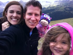 In the mountains this week.  Those are Big Horn sheep behind Anna.